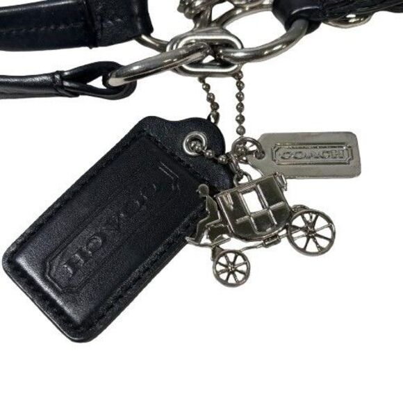 Coach Maggie Shoulder Bag Optic Op Art Signature Black on Black Hobo Purse 15757 - Picture 16 of 16